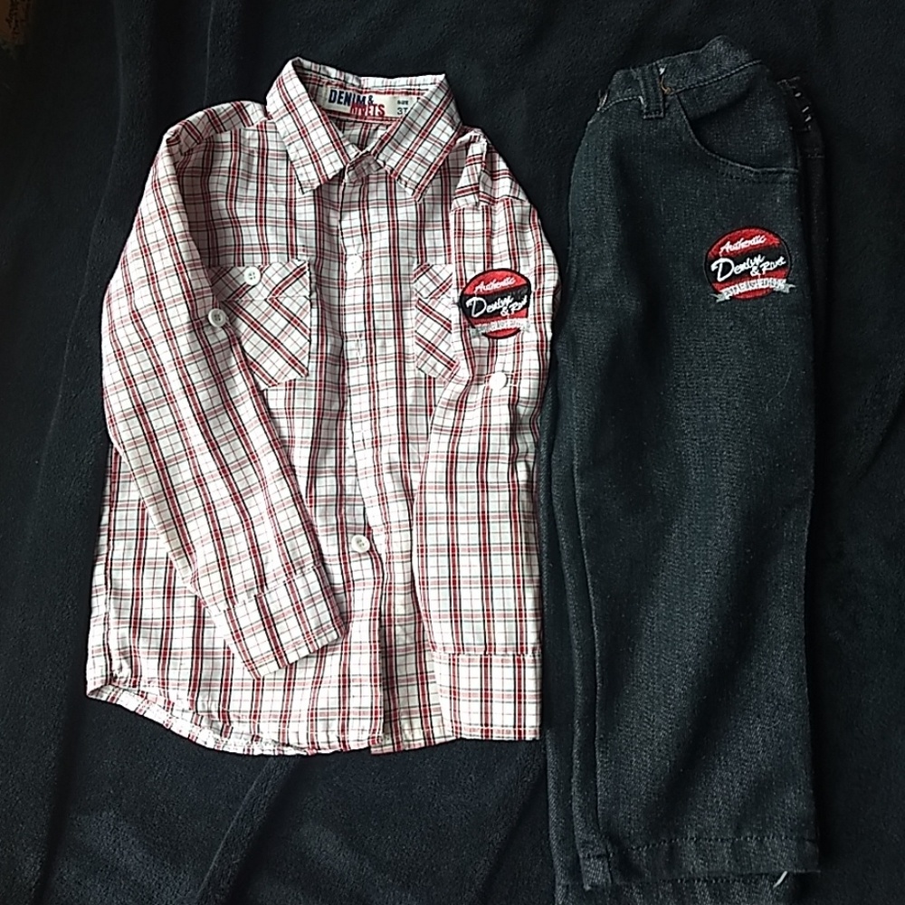 Denim & Rivets boys plaid outfit